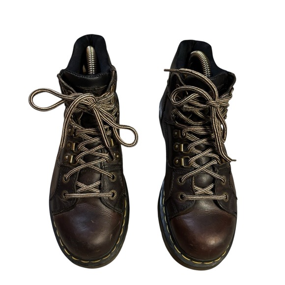 Doc Martens Leather Work Boots Brown Mens 8 Chunky Rugged Grunge‎ 11303 - Picture 1 of 10